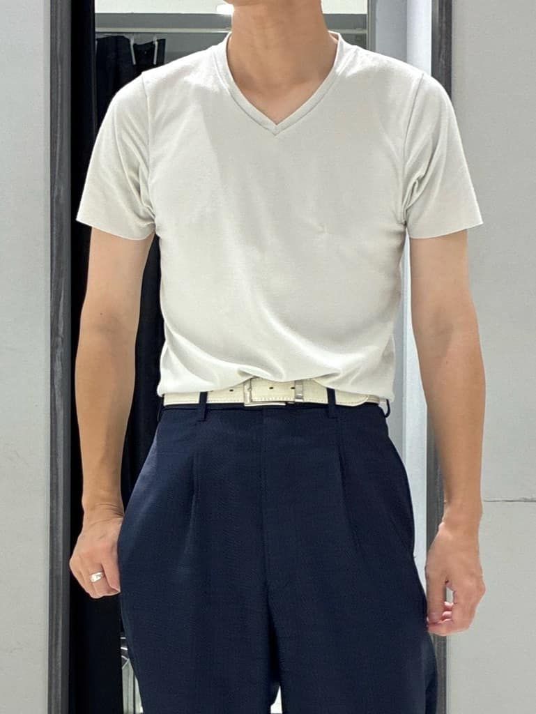 わいずみさんの「TAKEO KIKUCHI｜【抗菌防臭／9色5サイズ展開】ハニカムメランジ ポロシャツ」を使ったコーディネート
