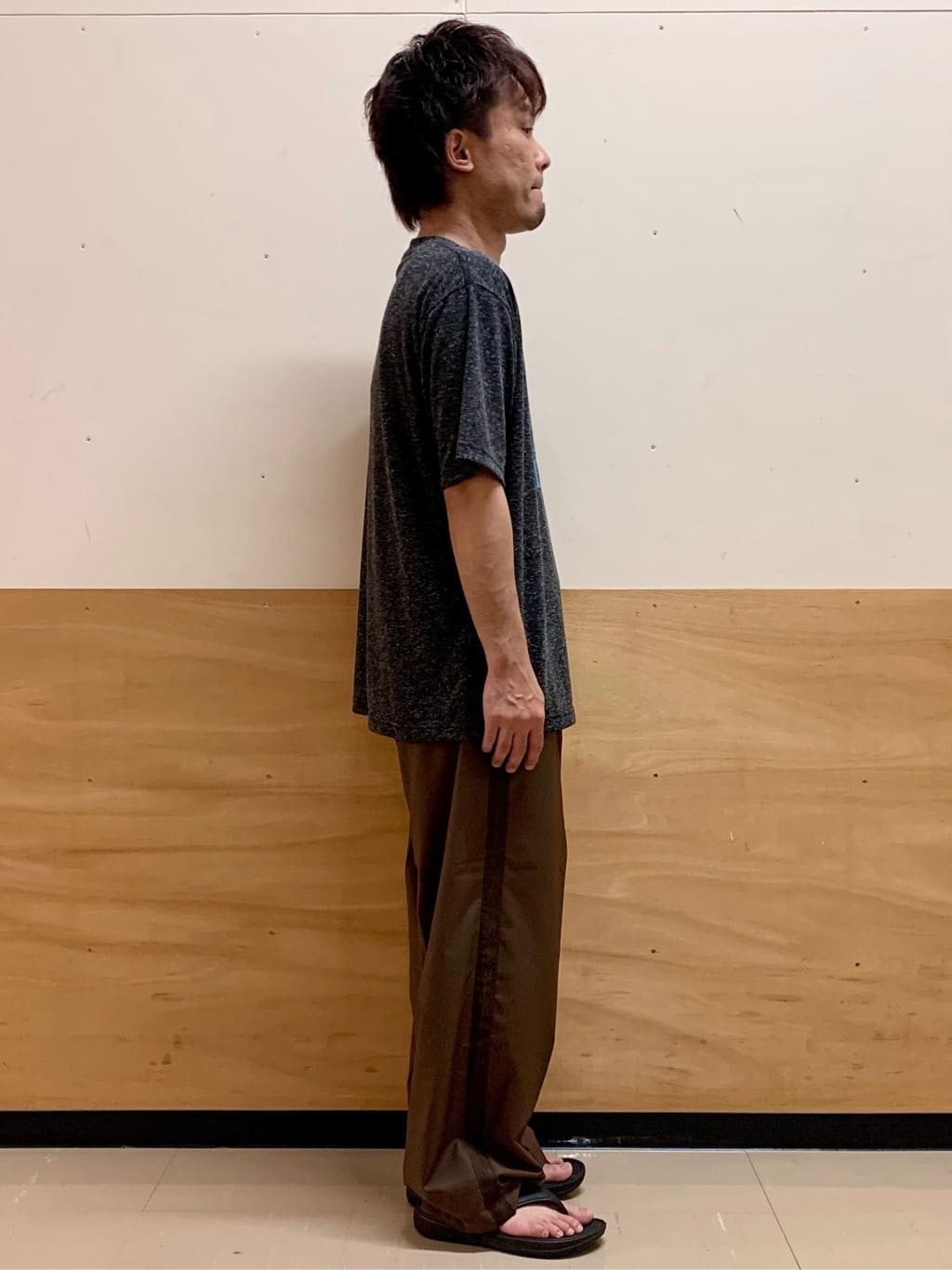 MATUさんの「THE SHOP TK｜ポリ麻プリント半袖Tシャツ【洗濯機OK】」を使ったコーディネート