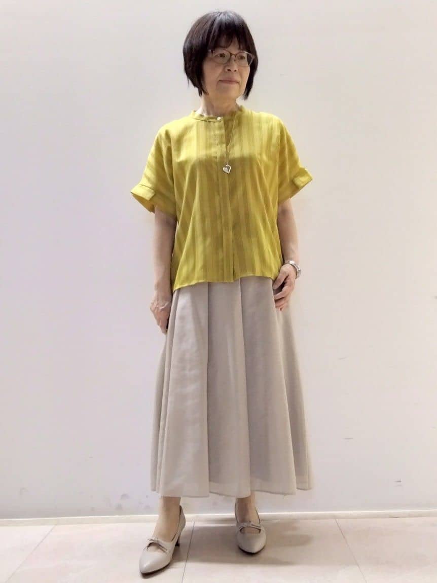 tokuさんの「Reflect｜【洗える】ドビーストライプブラウス」を使ったコーディネート
