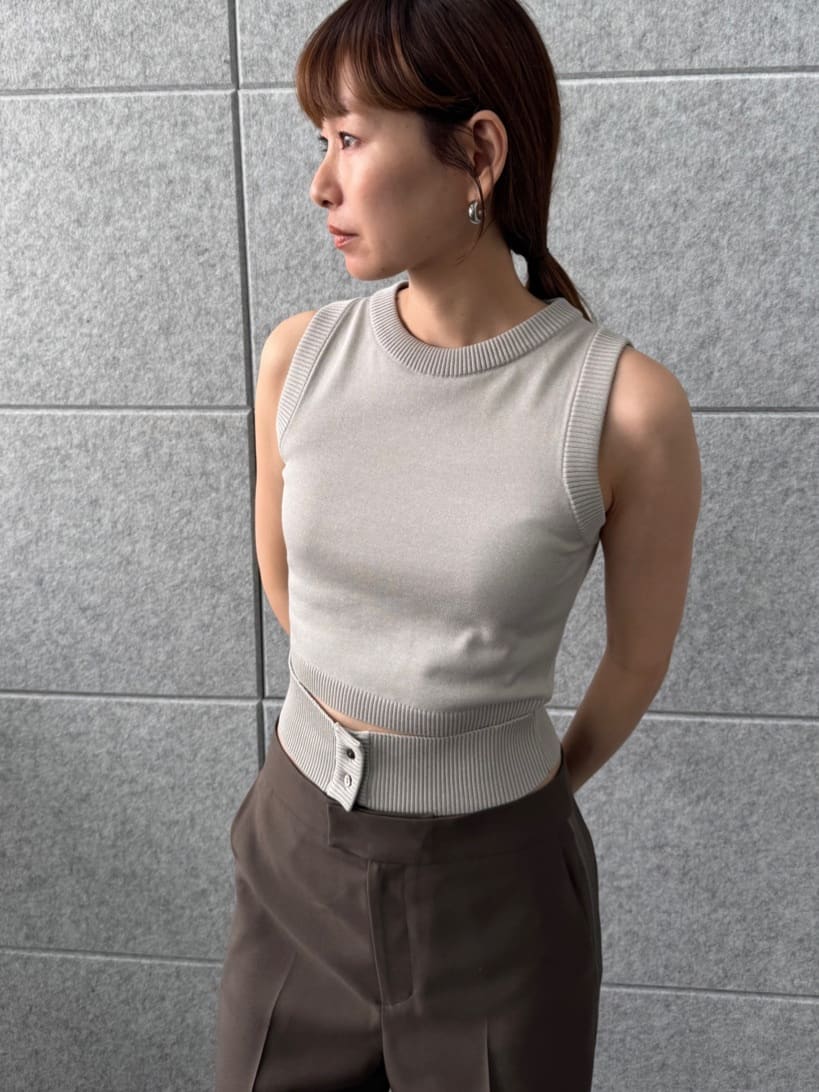 designer yukaさんの「CODE A｜design knit tank」を使ったコーディネート