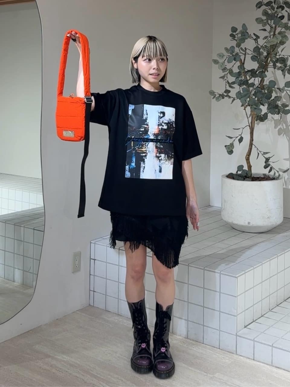 川本葵さんの「tk.TAKEO KIKUCHI｜」を使ったコーディネート
