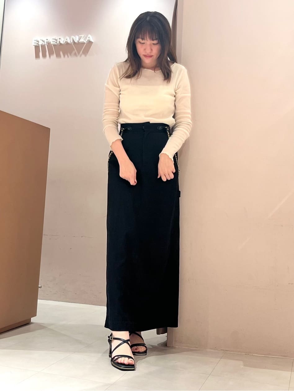 Oさんの「ESPERANZA｜プレートヒールクロスベルトサンダル」を使ったコーディネート
