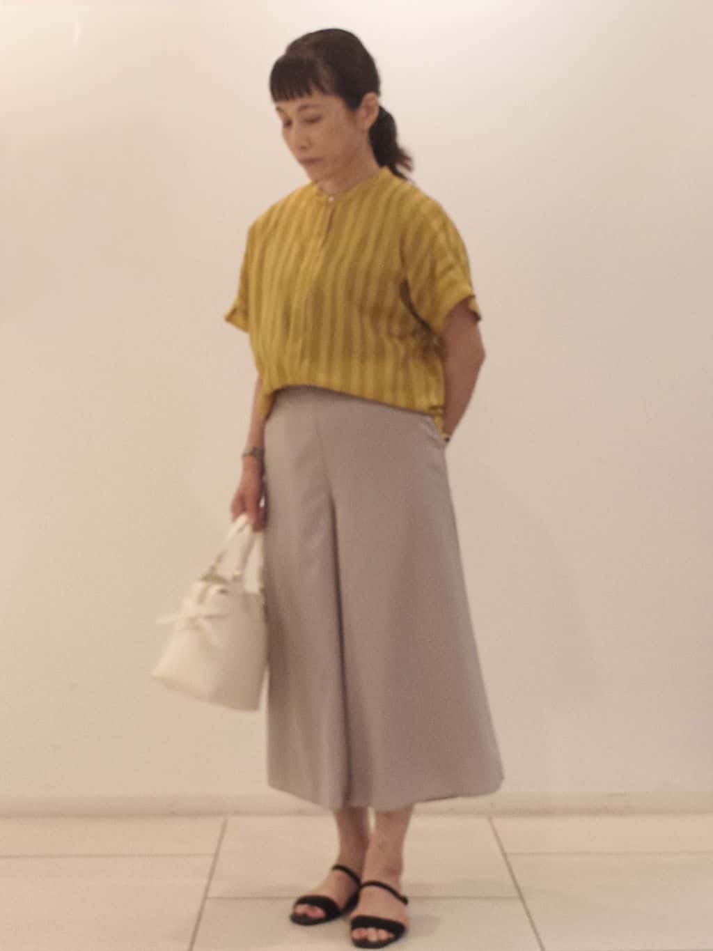 namiさんの「Reflect｜【洗える】ドビーストライプブラウス」を使ったコーディネート