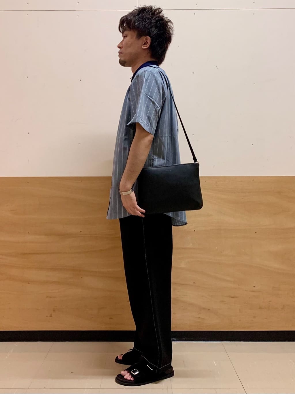 MATUさんの「THE SHOP TK｜ブロードパネルストライプ 半袖シャツ 洗濯機OK／サスティナブル素材」を使ったコーディネート