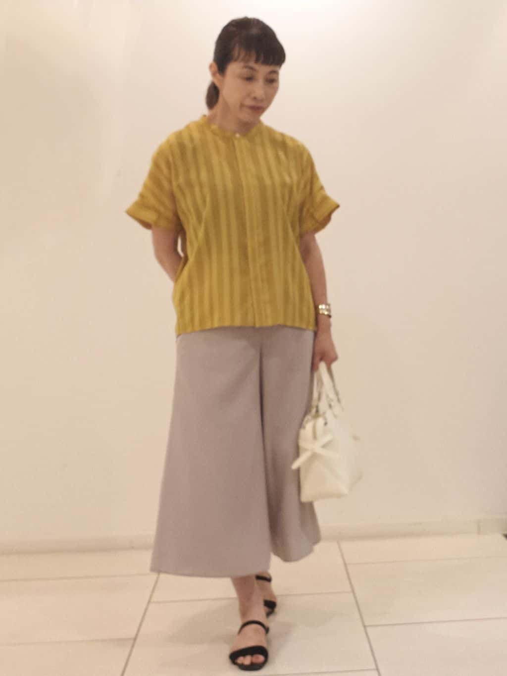 namiさんの「Reflect｜【洗える】ドビーストライプブラウス」を使ったコーディネート