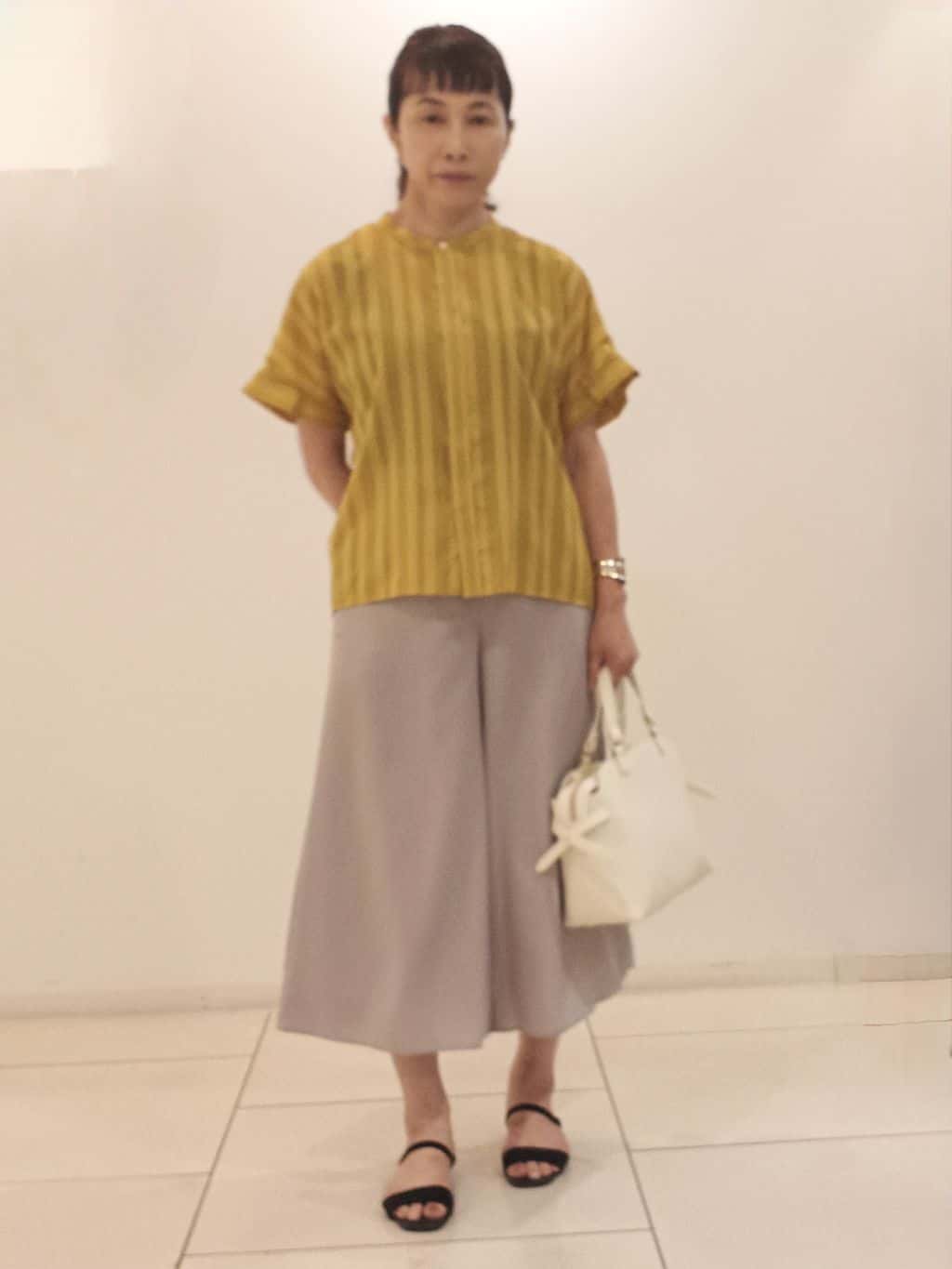namiさんの「Reflect｜【洗える】ドビーストライプブラウス」を使ったコーディネート