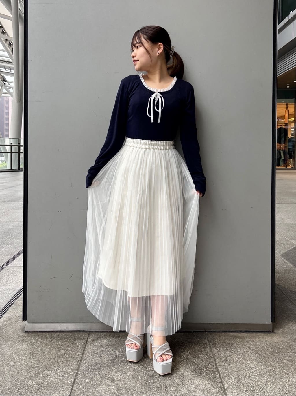 まっきーさんの「ESPERANZA｜ラク盛り厚底サンダルⅢ」を使ったコーディネート