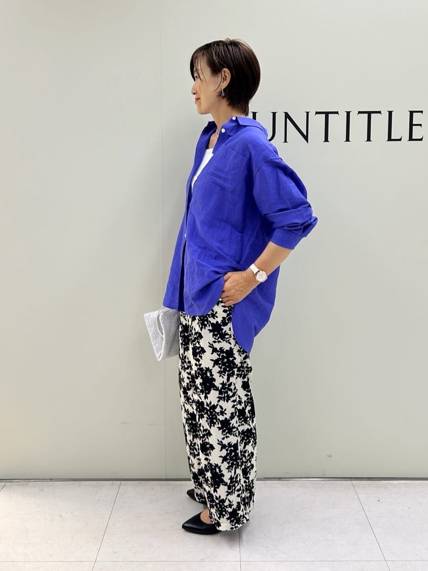 Mikiさんの「UNTITLED｜【ウエストゴム/ワイド/柄】モノトーンフラワーパンツ」を使ったコーディネート