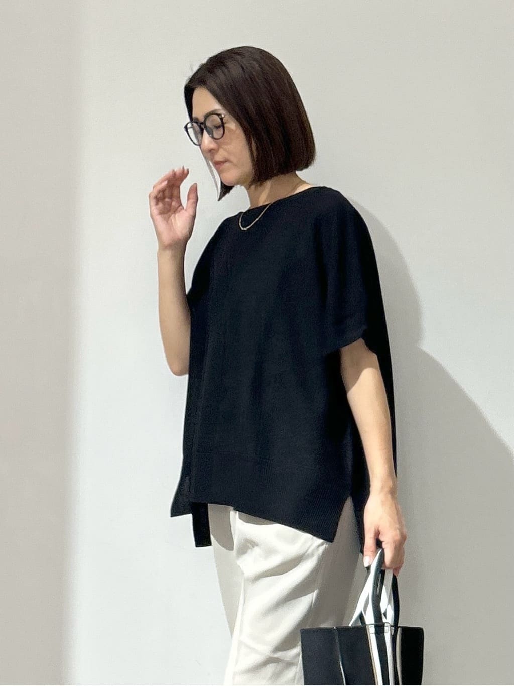 NAKAさんの「OPAQUE.CLIP｜《5色展開／S-LLサイズ》リラクシーメッシュニット【洗濯機洗い可】」を使ったコーディネート