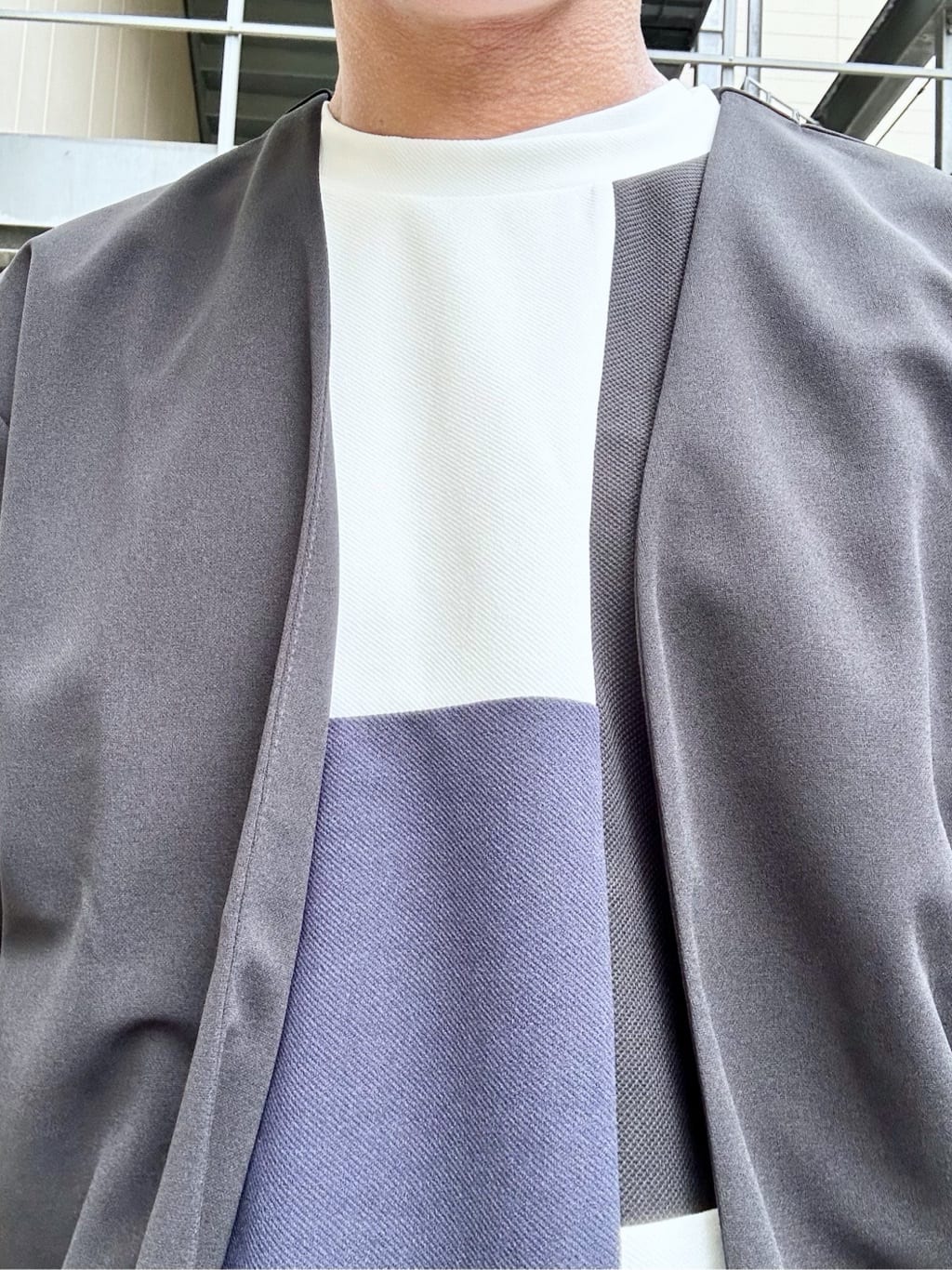 KENJI Iさんの「THE SHOP TK｜五分袖カーディガン+半袖Tシャツセットアイテム 洗濯機OK」を使ったコーディネート
