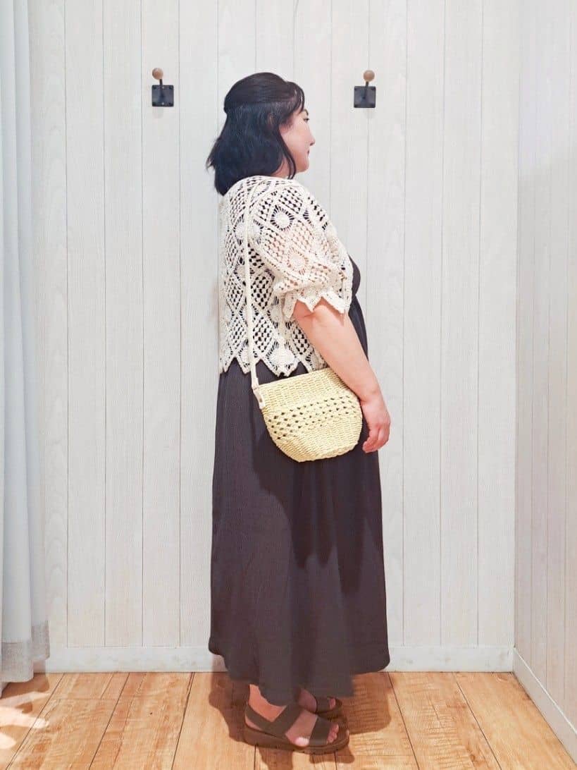 kotomiさんの「SHOO･LA･RUE｜【前後2WAY】さらりと大人上品に 楊柳フレンチワンピース」を使ったコーディネート