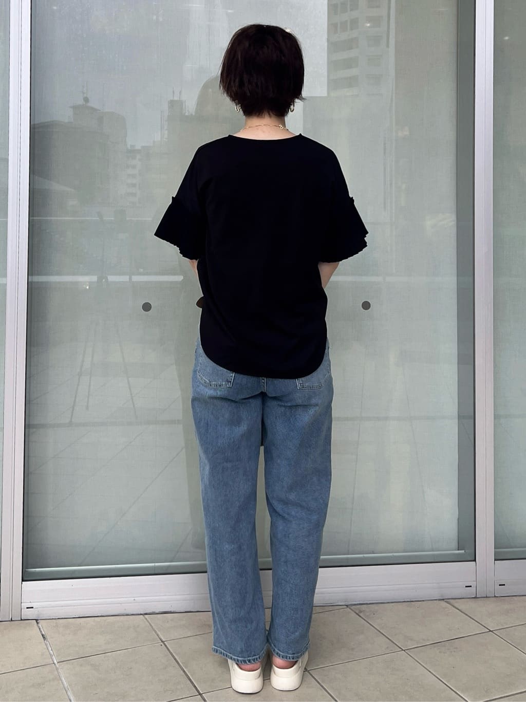 yo-koさんの「OPAQUE.CLIP｜プリーツスリーブドッキングトップス【洗濯機洗い可】」を使ったコーディネート