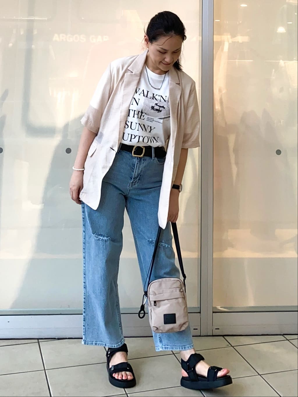 Jeanさんの「OPAQUE.CLIP｜メタルバー&times;コードネックレス」を使ったコーディネート