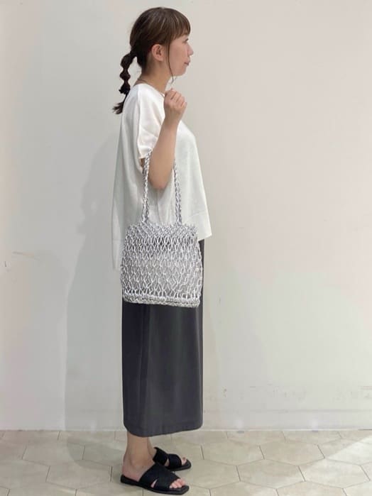 MAKOさんの「OPAQUE.CLIP｜《5色展開／S-LLサイズ》リラクシーメッシュニット【洗濯機洗い可】」を使ったコーディネート