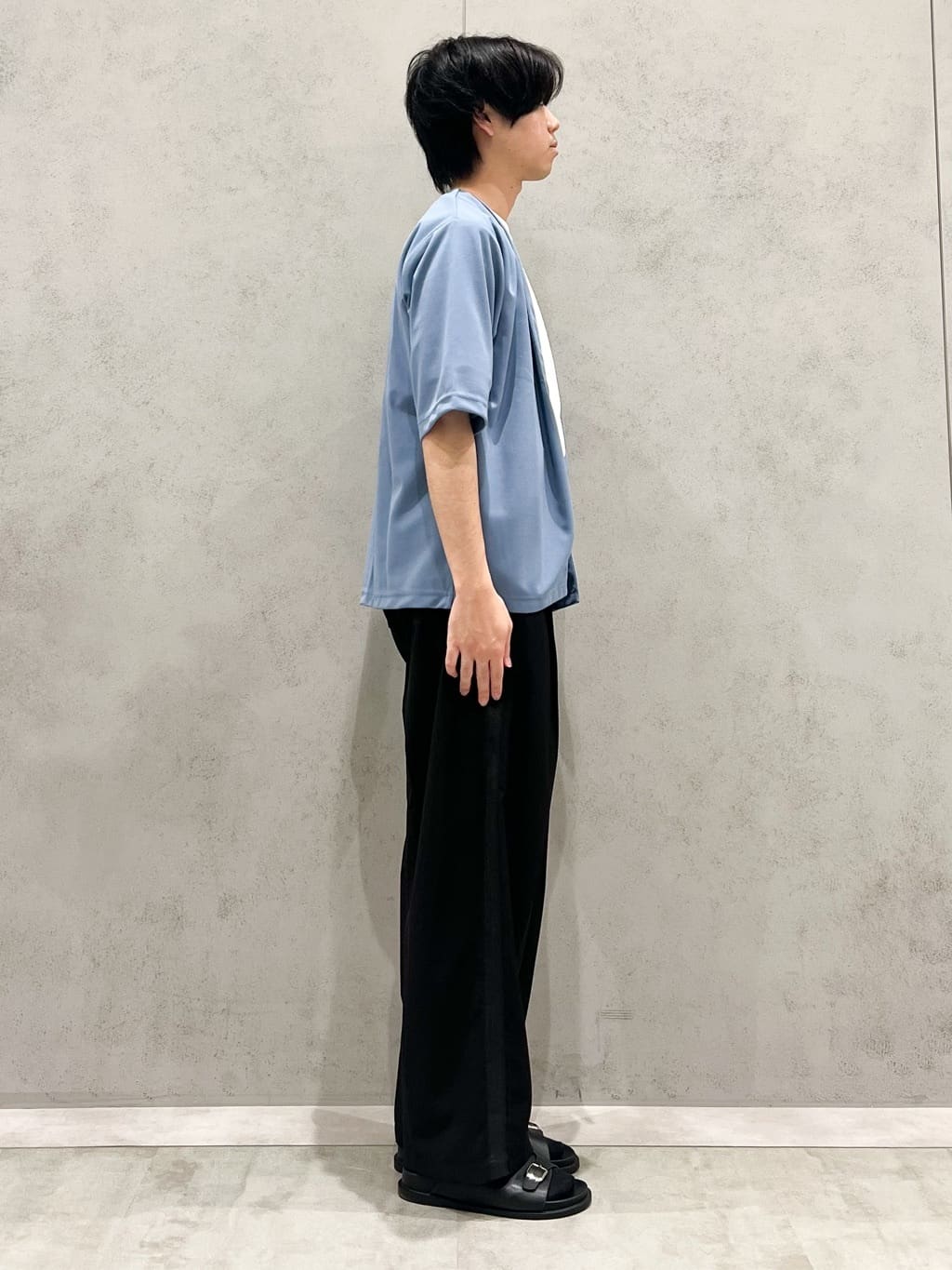 SHI-MAさんの「THE SHOP TK｜五分袖カーディガン+半袖Tシャツセットアイテム 洗濯機OK」を使ったコーディネート