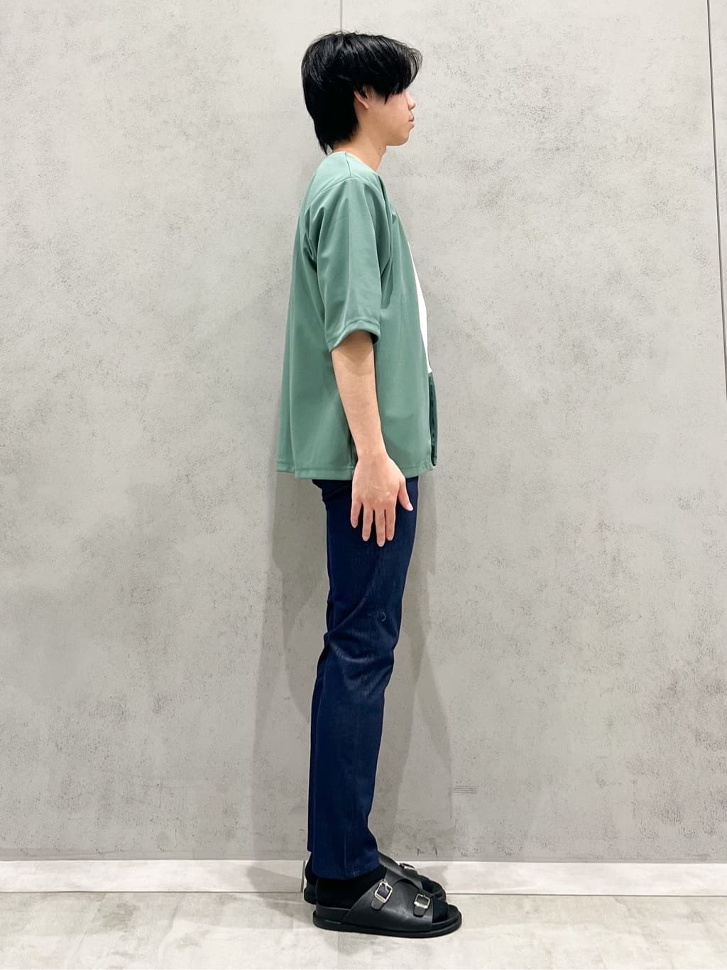 SHI-MAさんの「THE SHOP TK｜五分袖カーディガン+半袖Tシャツセットアイテム 洗濯機OK」を使ったコーディネート