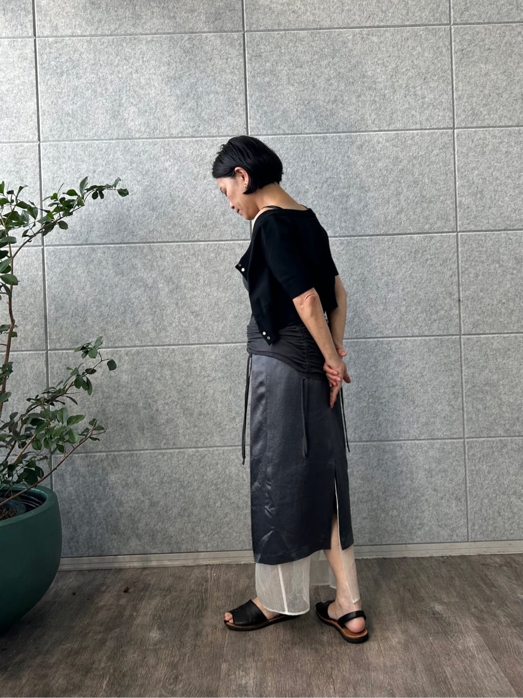 yukoさんの「CODE A｜asymmetry gather tank」を使ったコーディネート