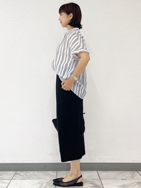 nekoさんの「Reflect｜【洗える】ドビーストライプブラウス」を使ったコーディネート