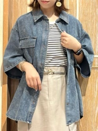 meiさんの「SHOO･LA･RUE｜【S-LL】大人のきれいめカジュアルに 麻調カーゴナロースカート」を使ったコーディネート