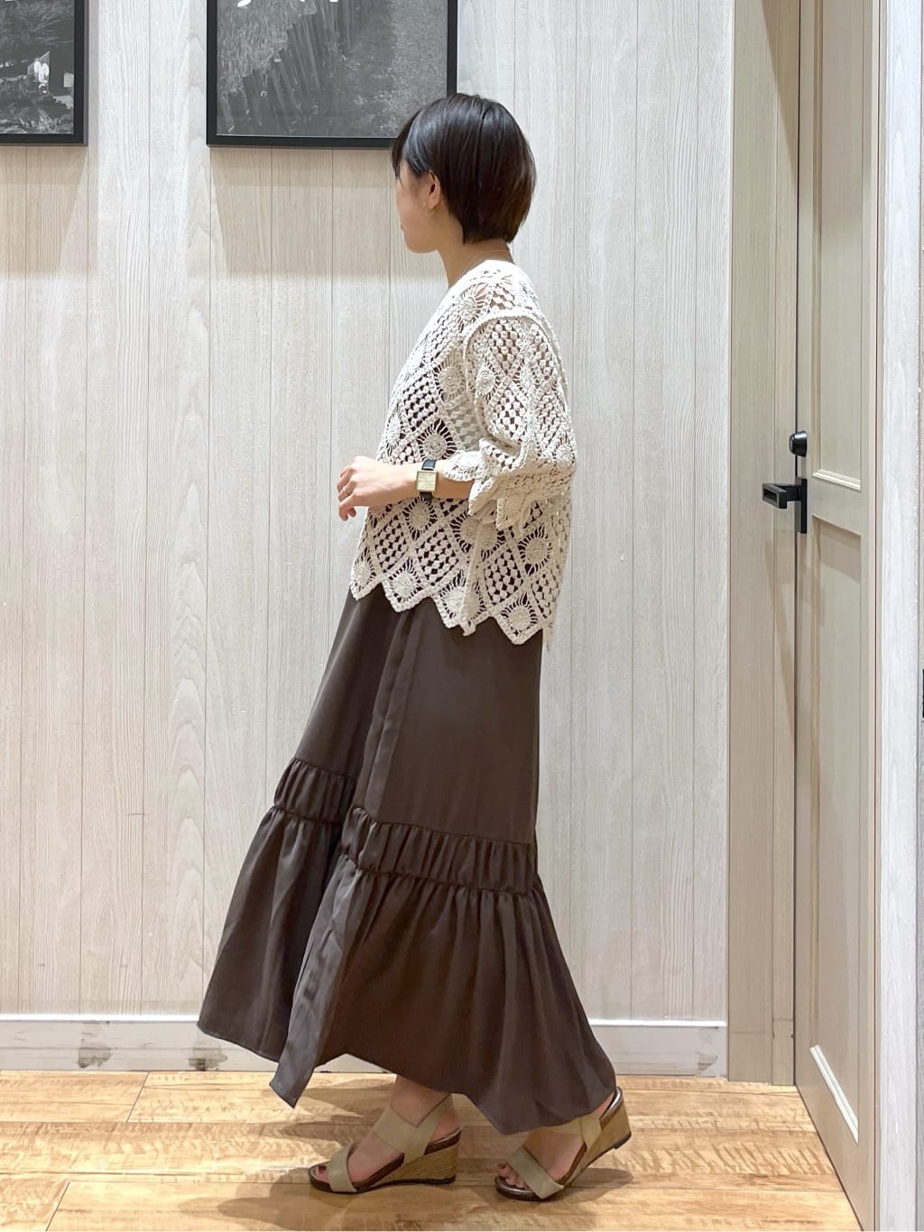 shirayuuuさんの「SHOO･LA･RUE｜【2WAY】大人のほんのり甘いスタイルに クロシェレースカーディガン」を使ったコーディネート
