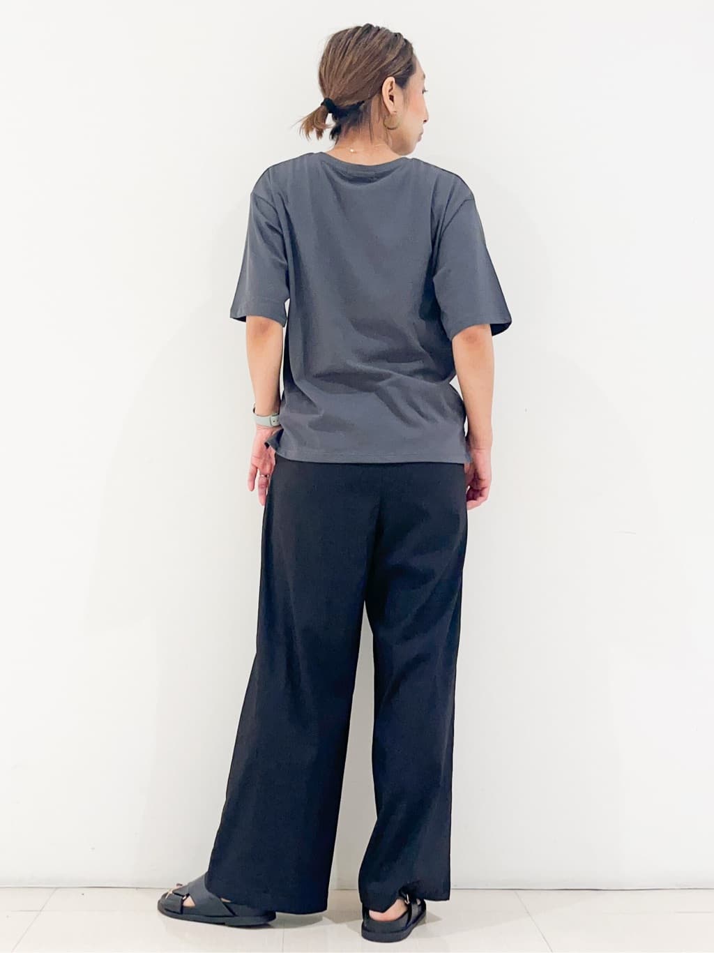 yuuco.さんの「grove｜◆五分袖ロゴプリントTシャツ」を使ったコーディネート