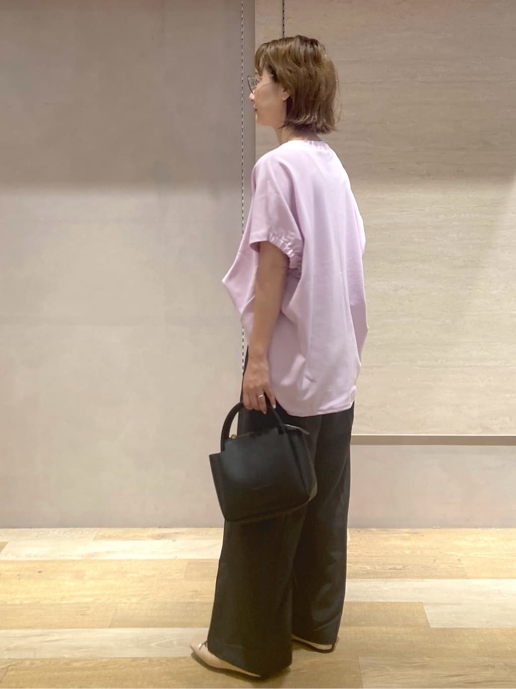 たけねぇさんの「OPAQUE.CLIP｜ウエストサテン使いイージーワイドパンツ【洗濯機洗い可】」を使ったコーディネート