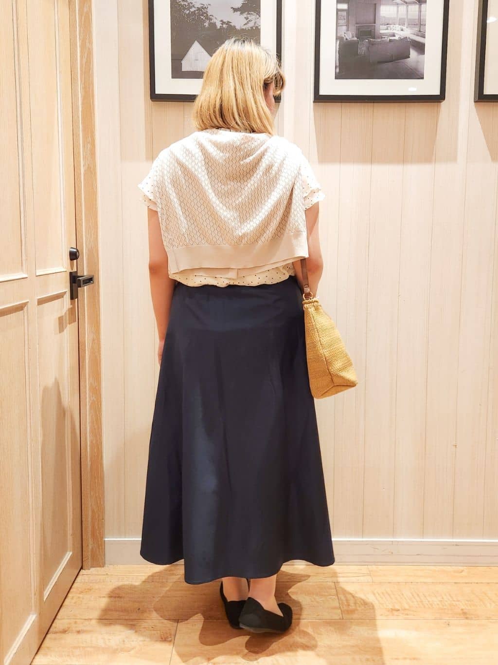 れーやんさんの「SHOO･LA･RUE｜【洗える/S-LL/撥水】タックギャザー フレアスカート」を使ったコーディネート
