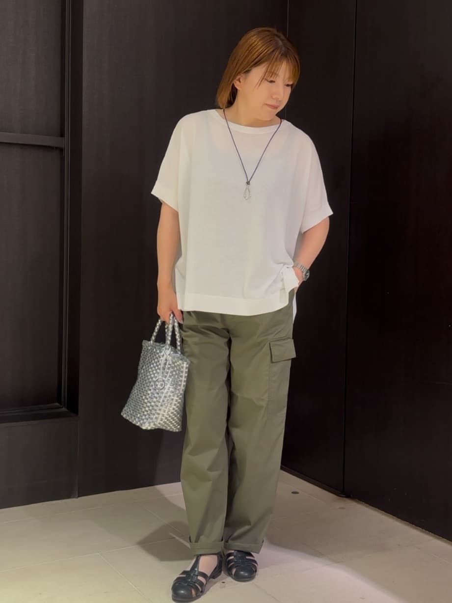 SaKiさんの「UNTITLED｜◆【体型カバー/手洗い可】コットンリネン ワイドプルオーバーニット」を使ったコーディネート