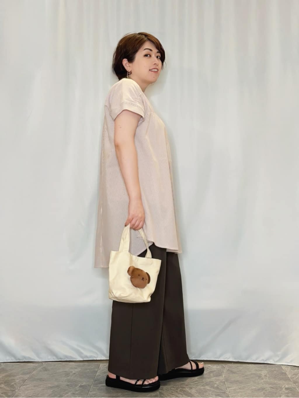 たみさんの「SHOO･LA･RUE｜【着丈選べる】触れる度ひんやり ゆるきれい イージーワイドパンツ」を使ったコーディネート