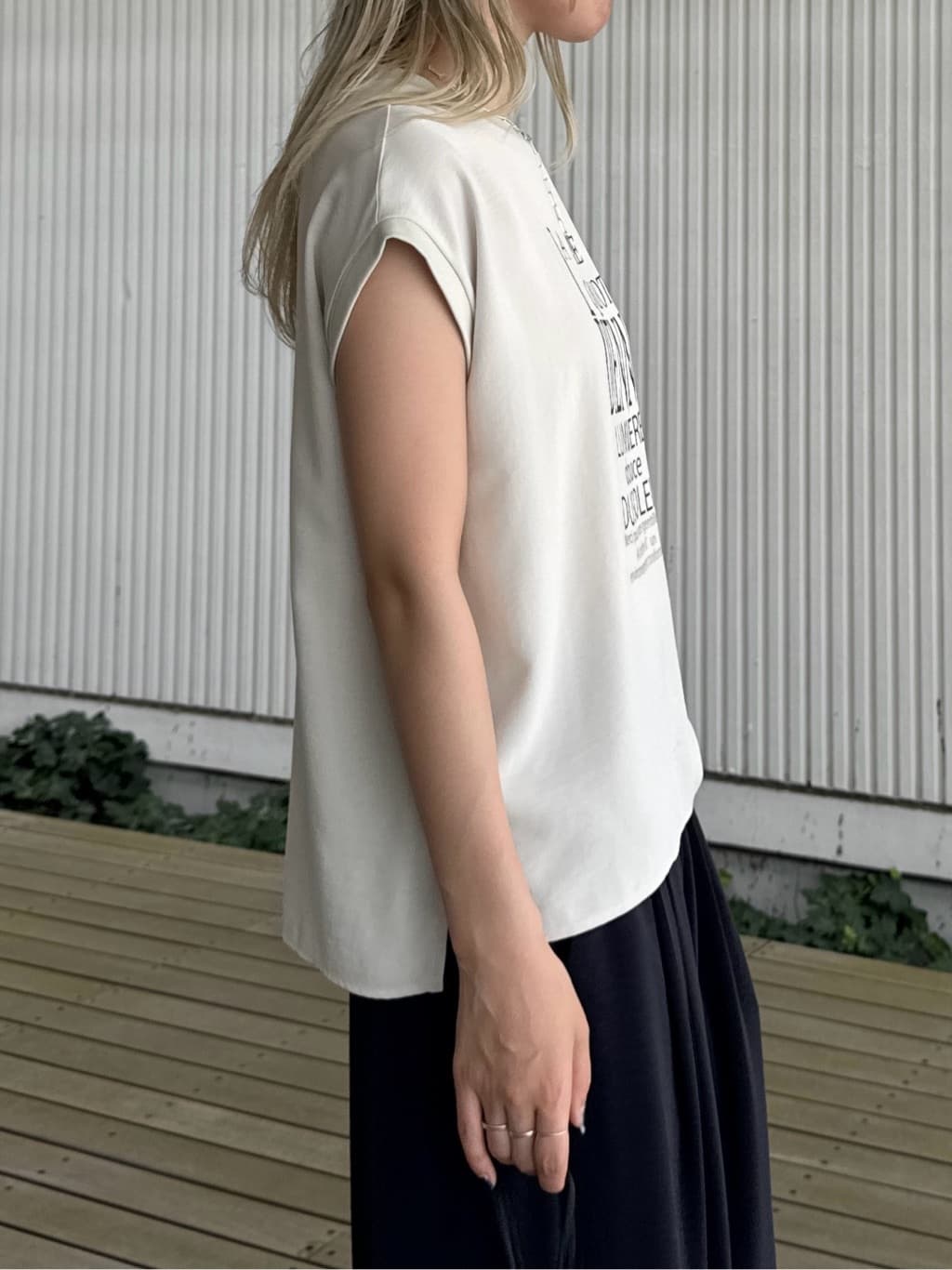 omaさんの「THE SHOP TK｜◆アソートプリントTシャツ【防シワ／接触冷感／UV／洗濯機OK】」を使ったコーディネート
