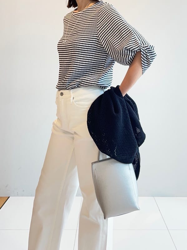murayamaさんの「INDIVI｜【褒められデニム】ワイドストレート デニムパンツ」を使ったコーディネート