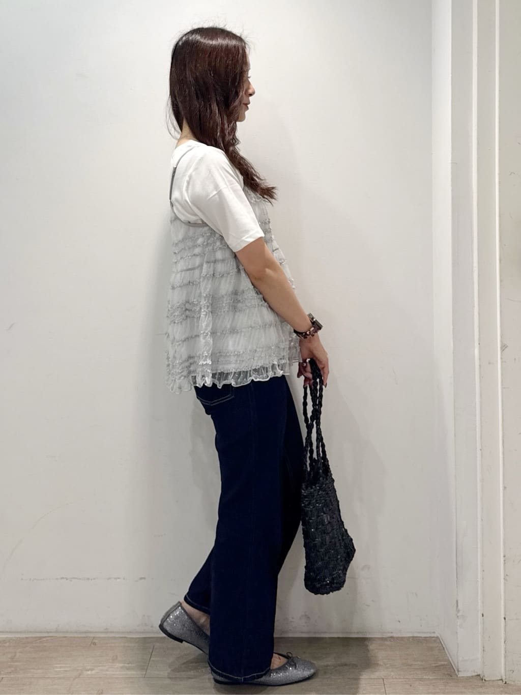 yuicciさんの「OPAQUE.CLIP｜《丈が選べる》ストレートデニムパンツ【洗濯機洗い可】」を使ったコーディネート