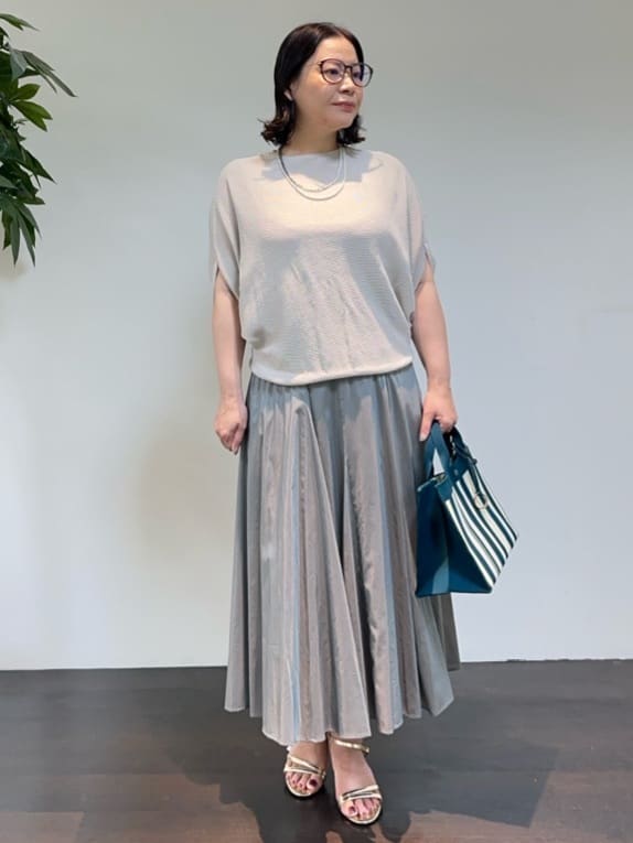 Asamiさんの「UNTITLED｜【手洗い可】マルチストライプニットバッグ」を使ったコーディネート