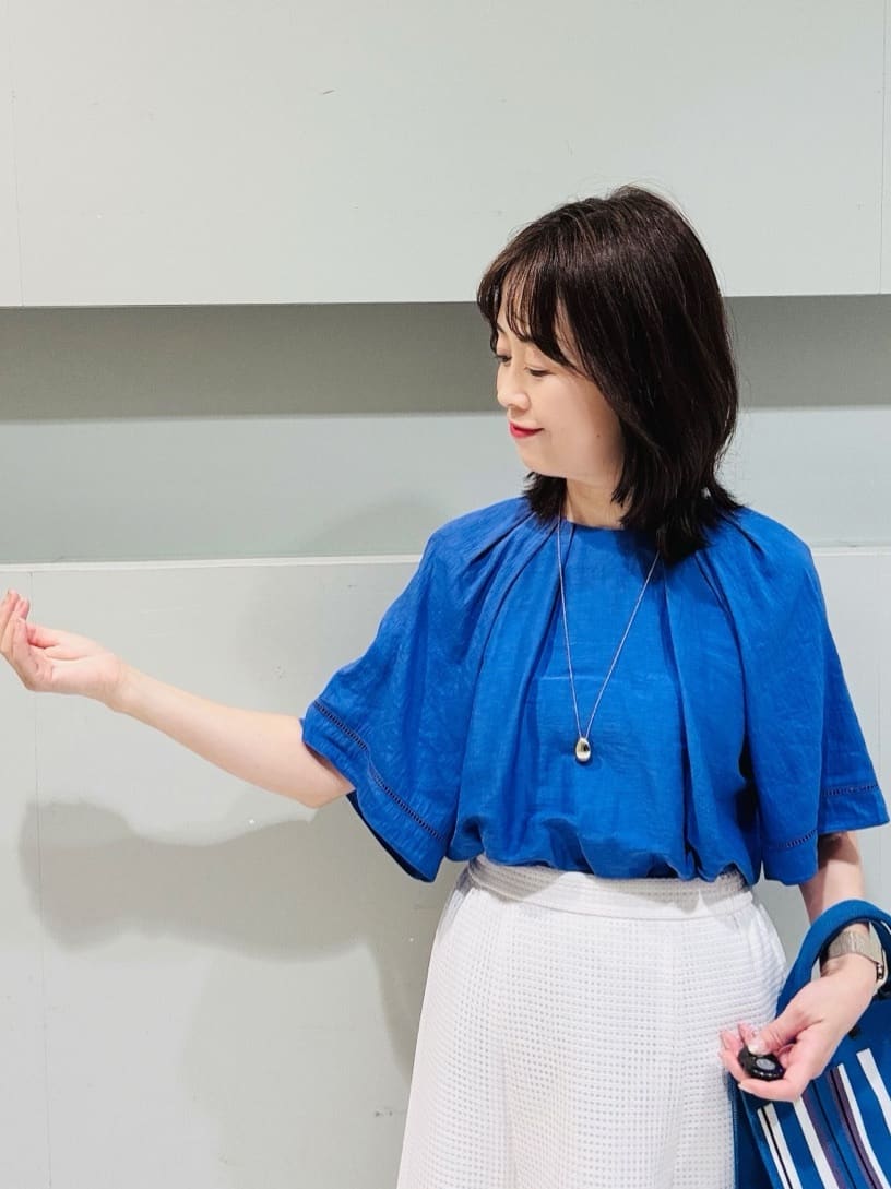 makiさんの「UNTITLED｜【手洗い可】マルチストライプニットバッグ」を使ったコーディネート