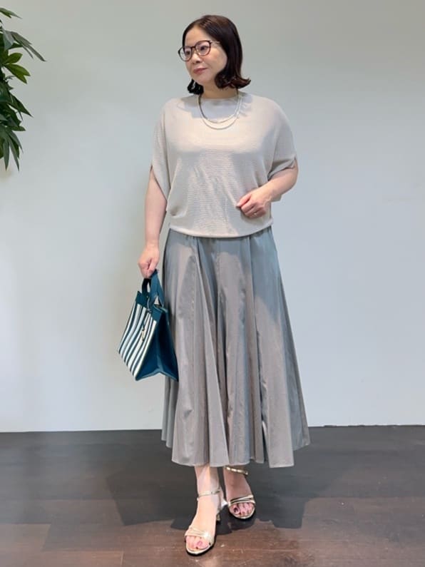 Asamiさんの「UNTITLED｜【手洗い可】マルチストライプニットバッグ」を使ったコーディネート