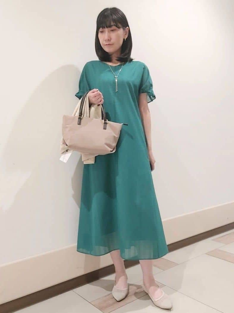 saiさんの「Reflect｜◆【夏SALE／一枚で決まる◎／手洗い可】シアーストライプソフトAラインワンピース」を使ったコーディネート