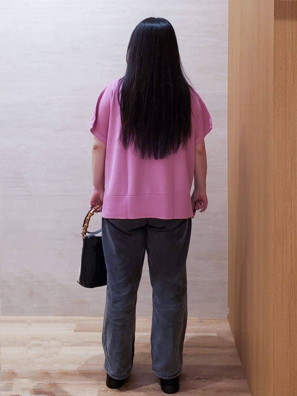 ちぃさんの「OPAQUE.CLIP｜《5色展開／S-LLサイズ》リラクシーメッシュニット【洗濯機洗い可】」を使ったコーディネート