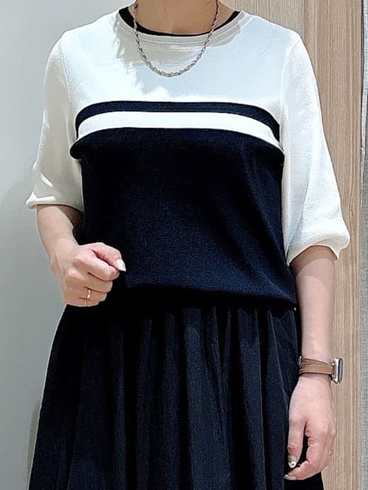 MIYUさんの「grove｜ひんやり多機能・やわらかドライタッチ五分袖プルオーバー」を使ったコーディネート