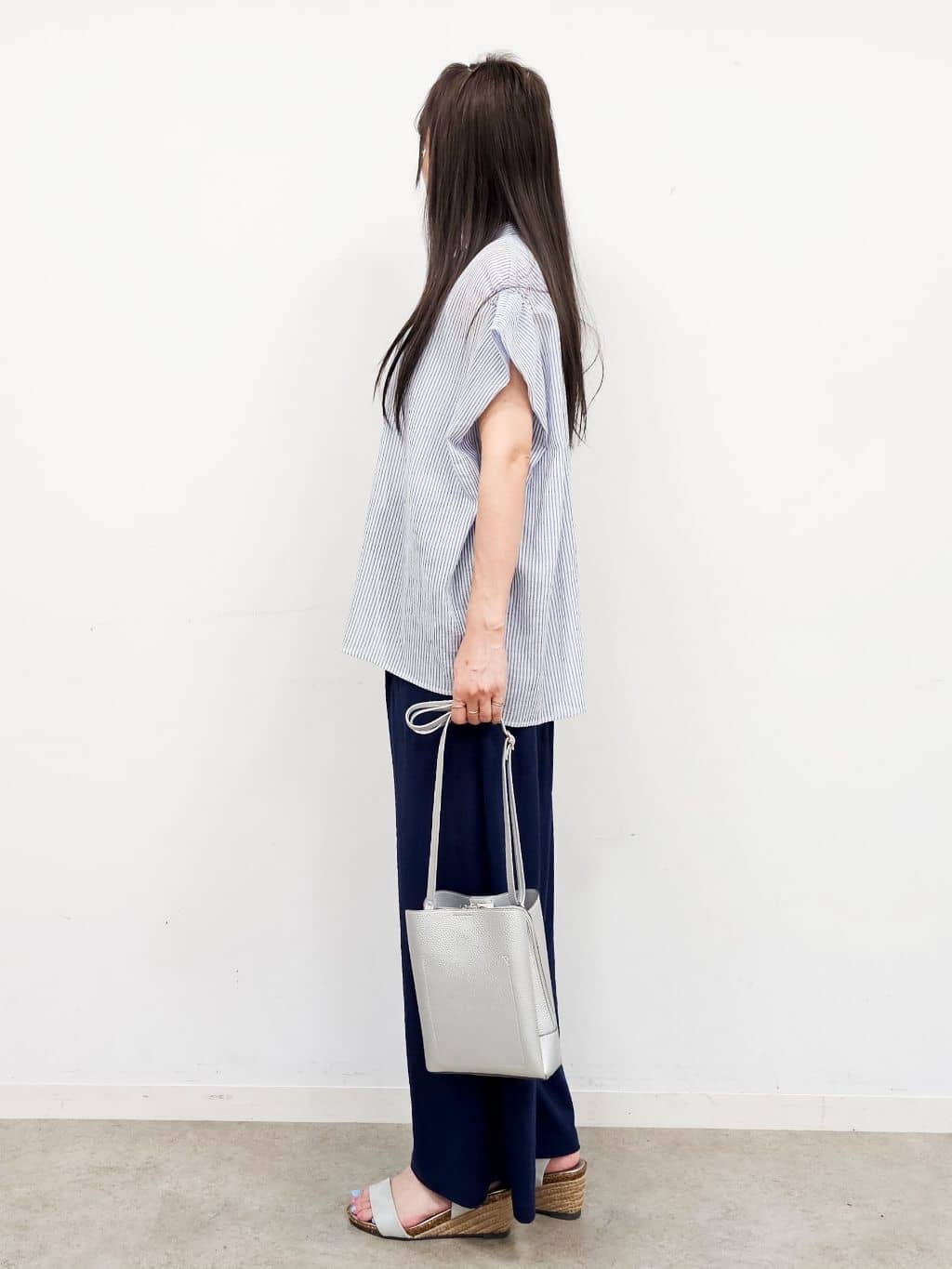 ゆゆさんの「SHOO･LA･RUE｜【S-LL】さらシャリコットン 上品なシアー感のデザインシャツ」を使ったコーディネート