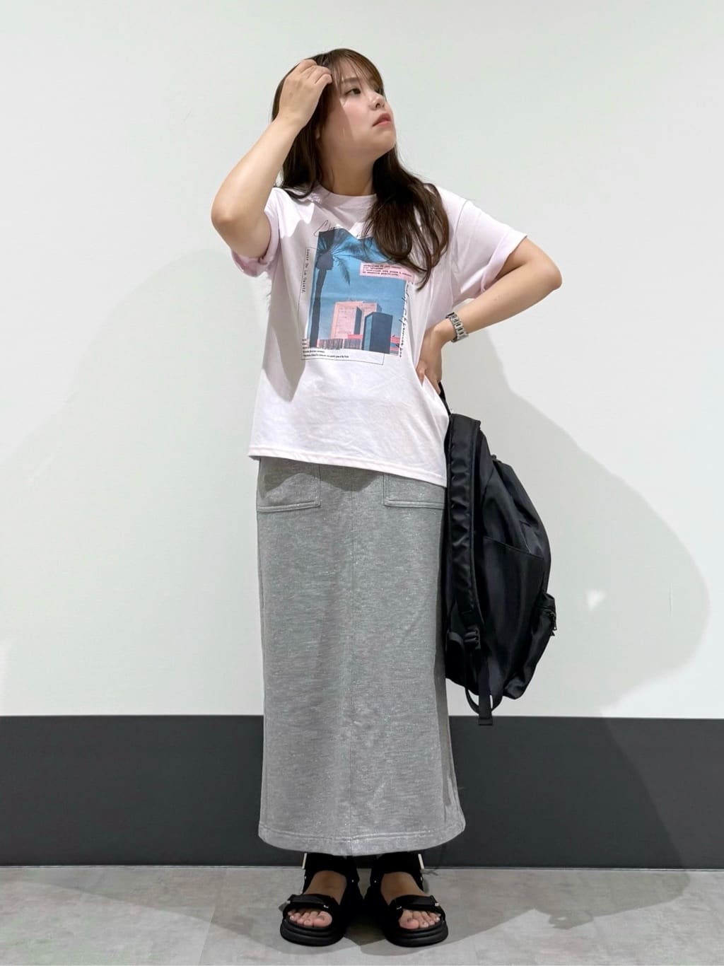 macchaさんの「THE SHOP TK｜フォトアソートTシャツ【接触冷感/UV/毛玉になりにくい/洗濯機OK】」を使ったコーディネート