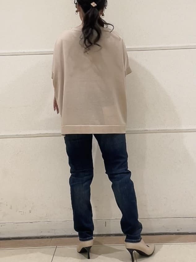 watanabeさんの「UNTITLED｜◆【体型カバー/手洗い可】コットンリネン ワイドプルオーバーニット」を使ったコーディネート
