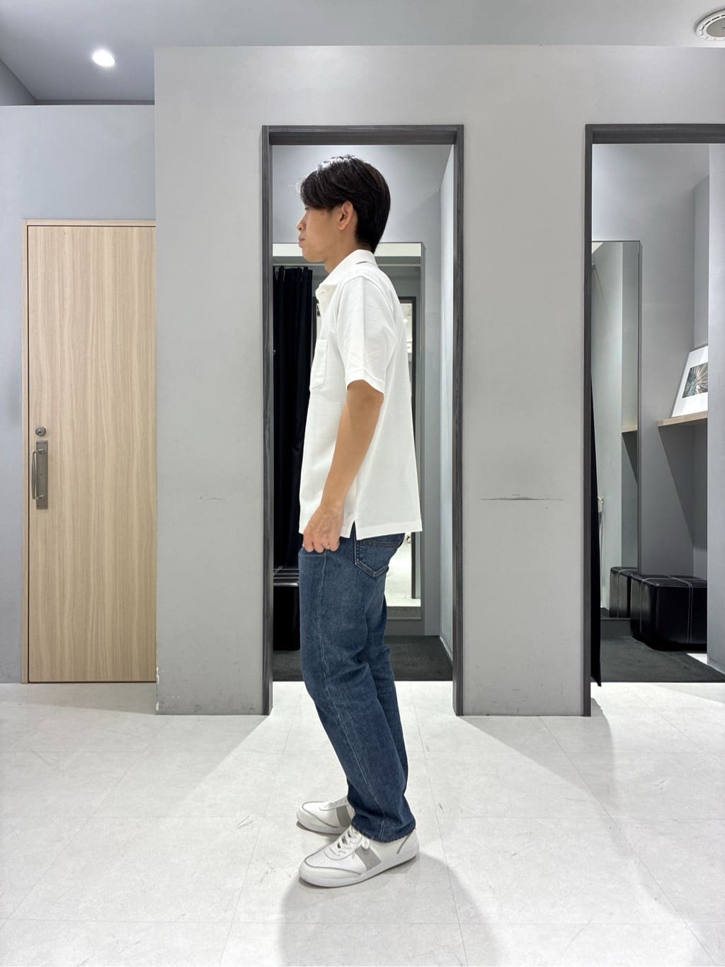 わいずみさんの「TAKEO KIKUCHI｜【抗菌防臭／9色5サイズ展開】ハニカムメランジ ポロシャツ」を使ったコーディネート