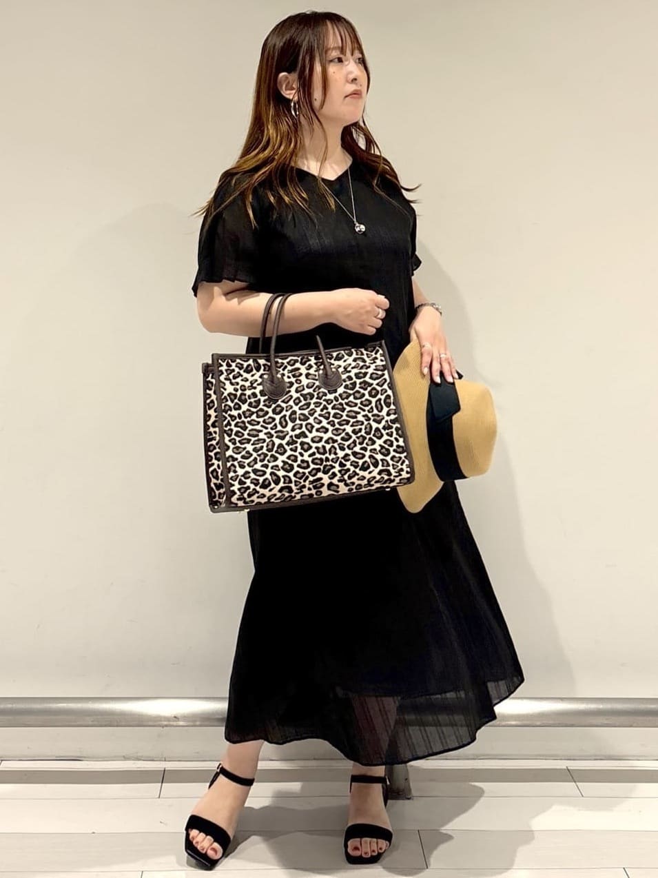 nakamuraさんの「Reflect｜◆【夏SALE／一枚で決まる◎／手洗い可】シアーストライプソフトAラインワンピース」を使ったコーディネート