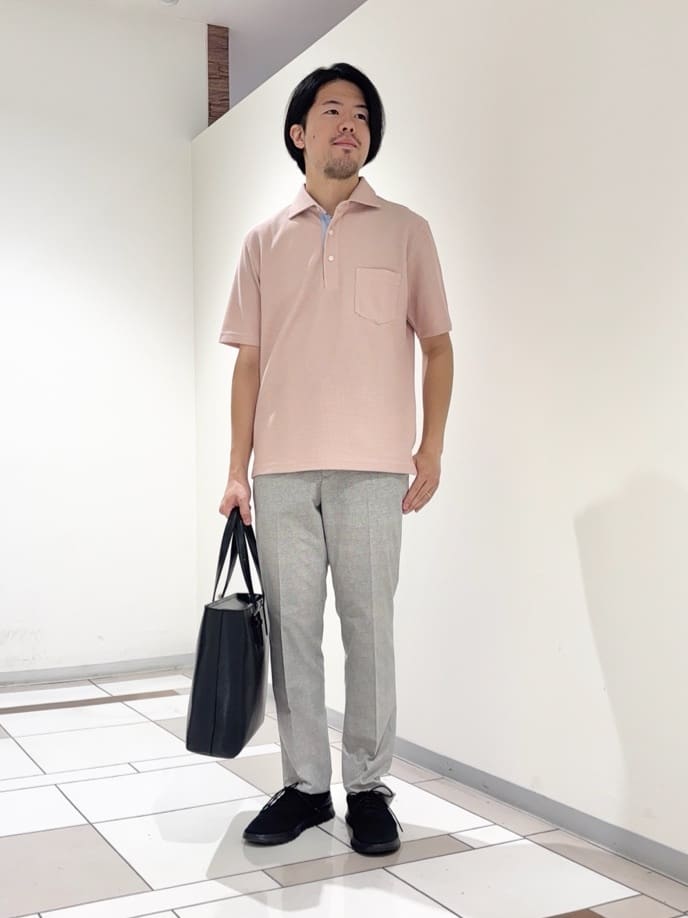 及川さんの「TAKEO KIKUCHI｜【抗菌防臭／9色5サイズ展開】ハニカムメランジ ポロシャツ」を使ったコーディネート
