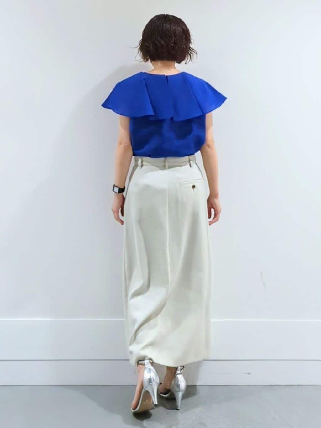 ミズタさんの「UNTITLED｜【きれいめ/洗える/フリル】ラッフルシアーブラウス」を使ったコーディネート