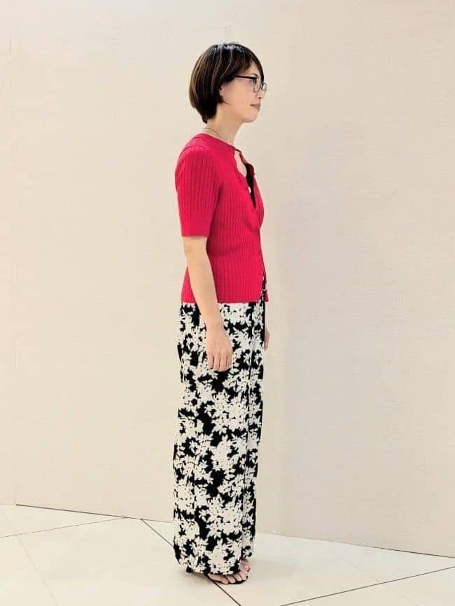 yukariさんの「UNTITLED｜◆【五分袖/タイト】コットンリネン2WAYニット」を使ったコーディネート