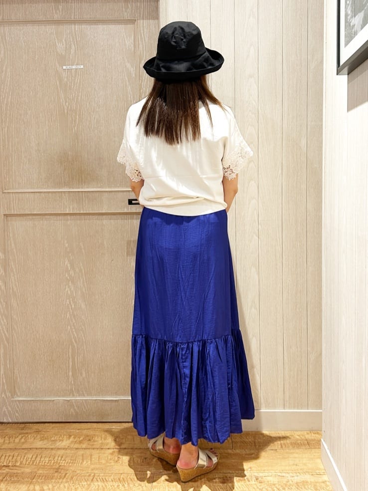yukaさんの「SHOO･LA･RUE｜【S-LL/ひんやり/UV/】大人上品な お袖レースニット」を使ったコーディネート