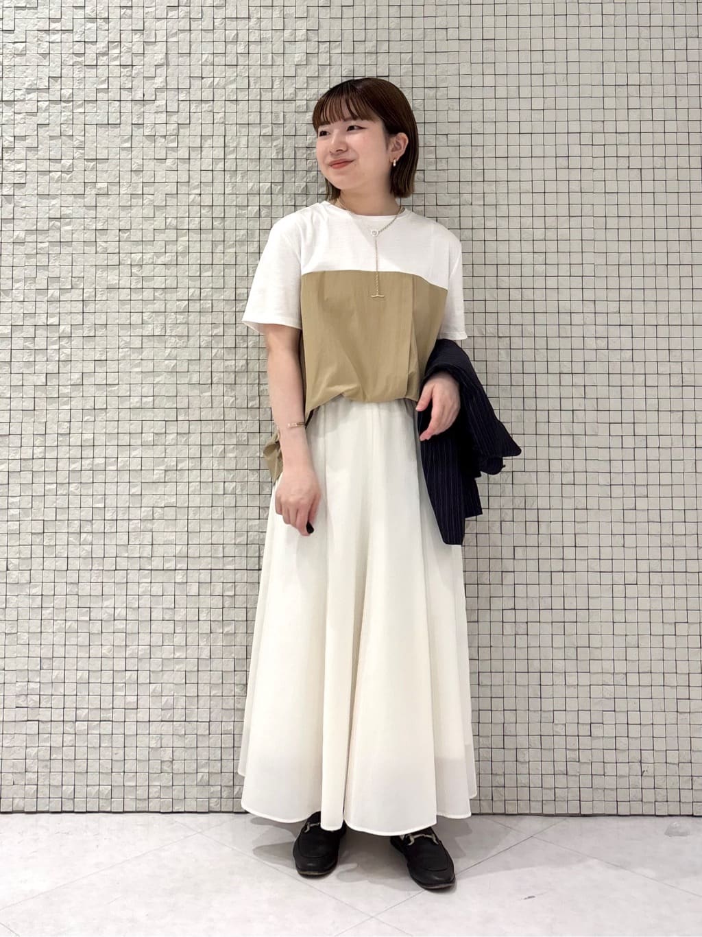 sakuさんの「INDIVI｜【洗える】ビスチェレイヤード風トップス」を使ったコーディネート