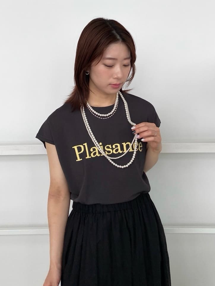 RINAさんの「OPAQUE.CLIP｜ロゴフレンチスリーブニット【洗濯機洗い可／UV／接触冷感／抗ピル】」を使ったコーディネート
