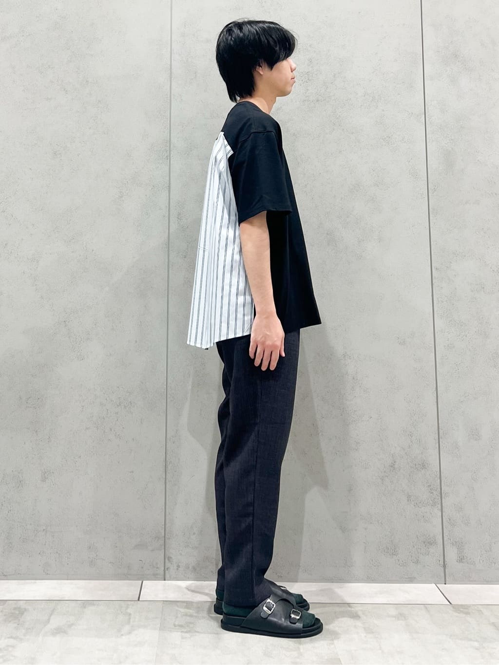 SHI-MAさんの「THE SHOP TK｜エシカルブロード切替Tシャツ 洗濯機OK」を使ったコーディネート